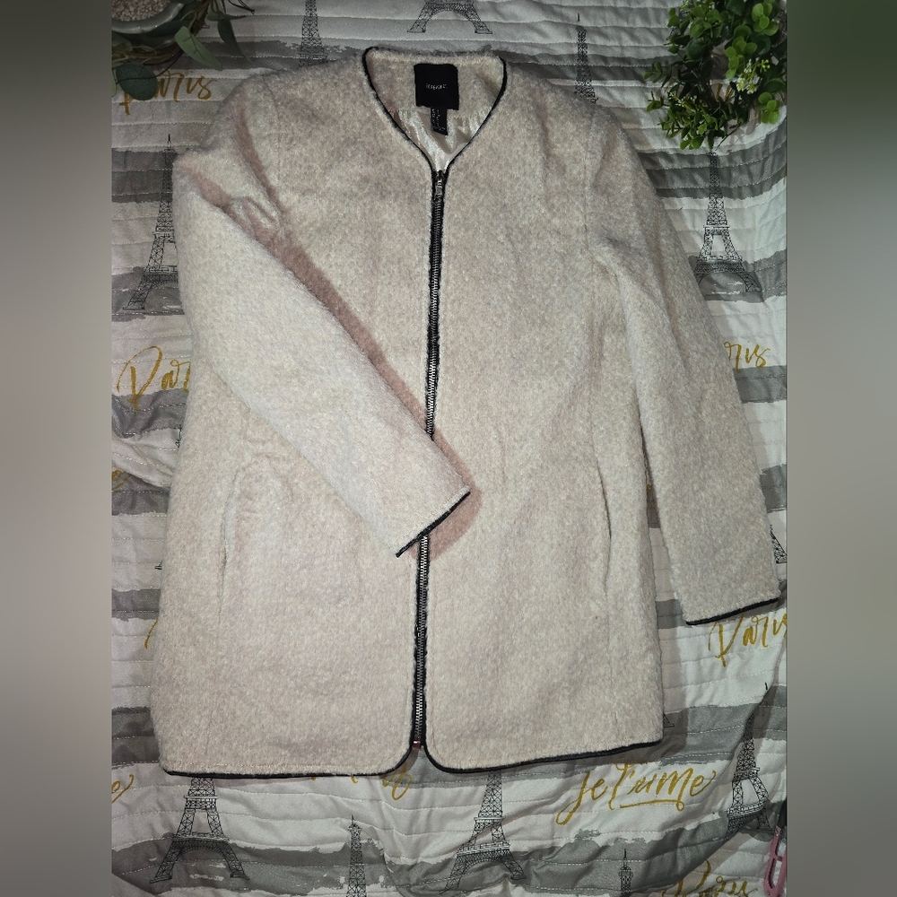 FOREVER 21  Vintage Y2K Women's Alpaca Blend Teddy Jacket size S  Zip Up